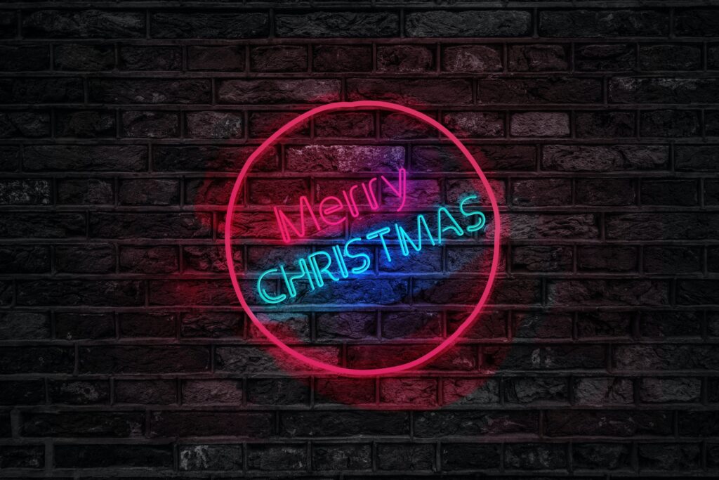 merry christmas neon signage